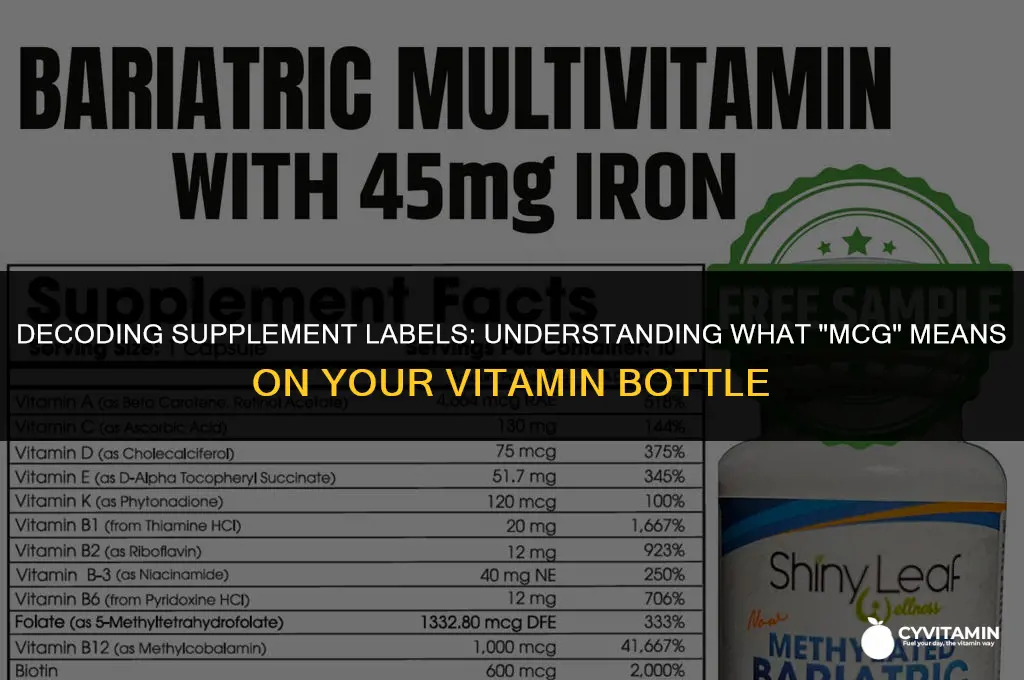 what does mcg mean on a vitamin bottle