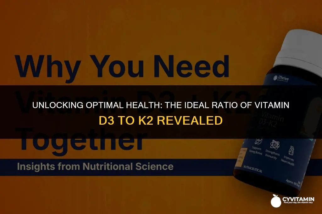 what is the correct ratio of vitamin d3 to k2