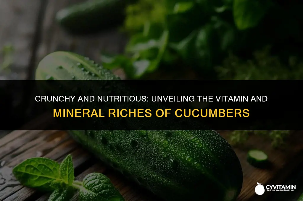 what vitamins and minerals are in cucumbers