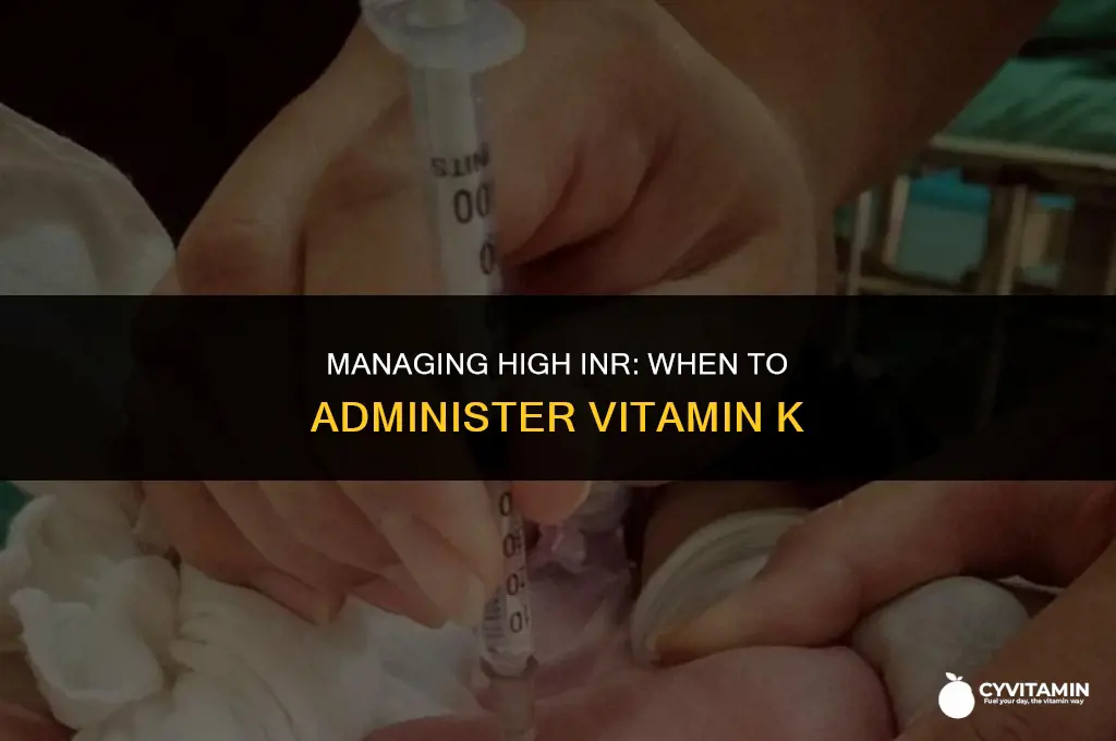 when to give vitamin k for high inr