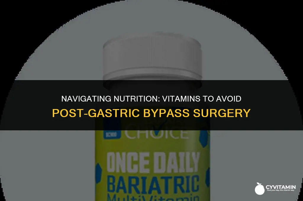 which vitamin should be avoided in gastric bypass patients
