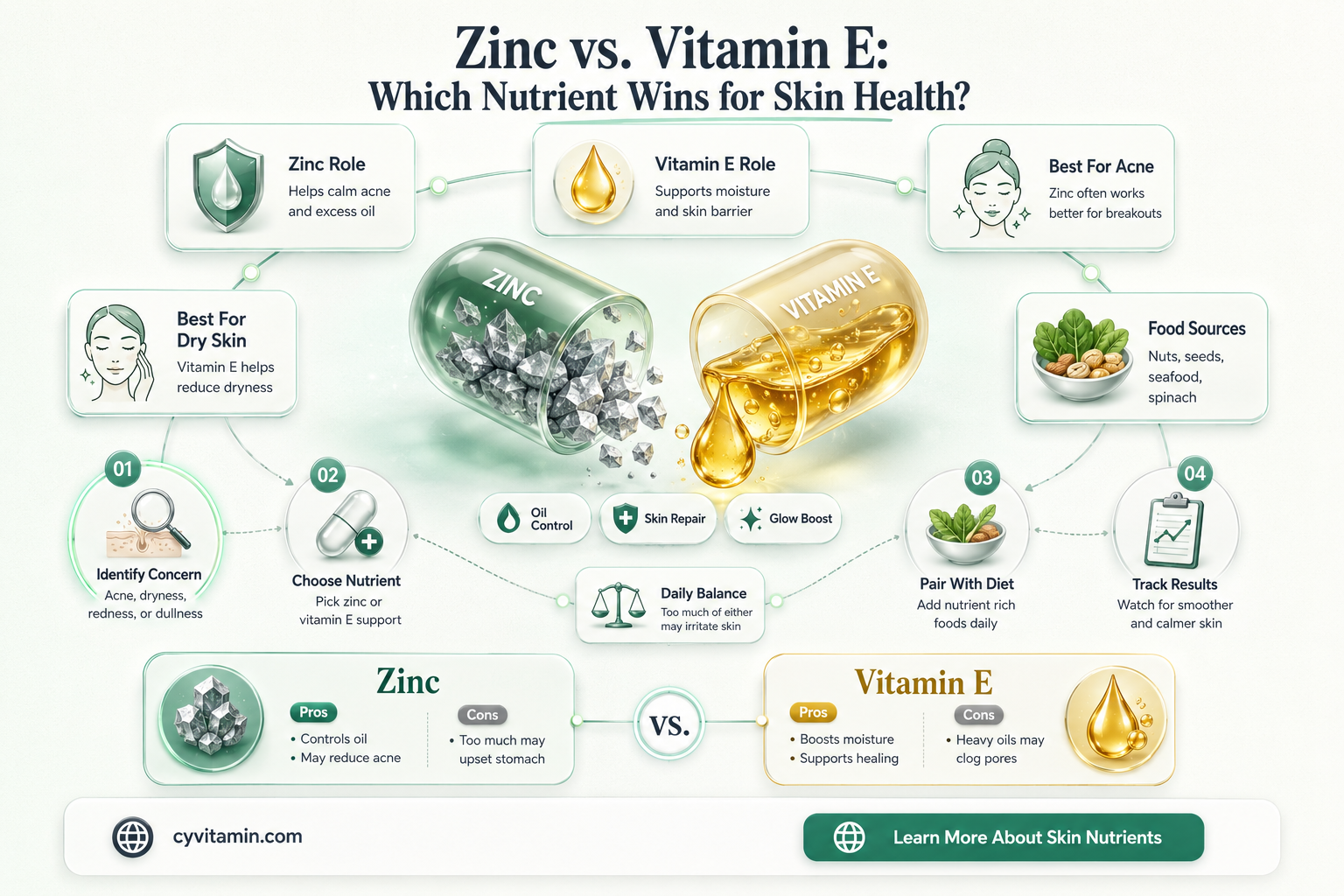 does zinc or vitamin e work best for skin